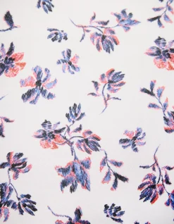 Two-tone Floral Print Long Sleeve Shirt