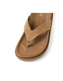 Ubee Suede Platform Toe Post Slides