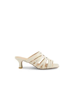 Ulka Patent Strappy Mid Heel Sandals