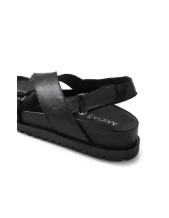 Umar Cross Strap Leather Platform Sandals