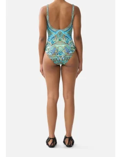 UNDERWIRE SQUARE NECK ONE PIECE W SCOOP BACK