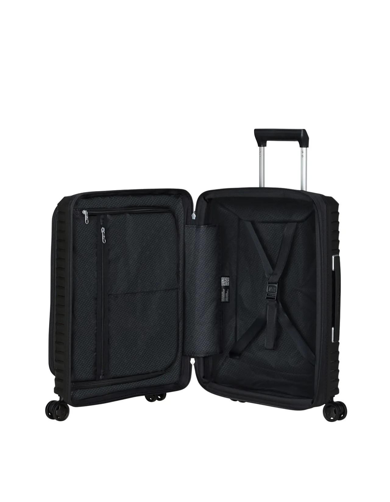 Upscape 55cm Easy Access Small Carry-On Suitcase Black