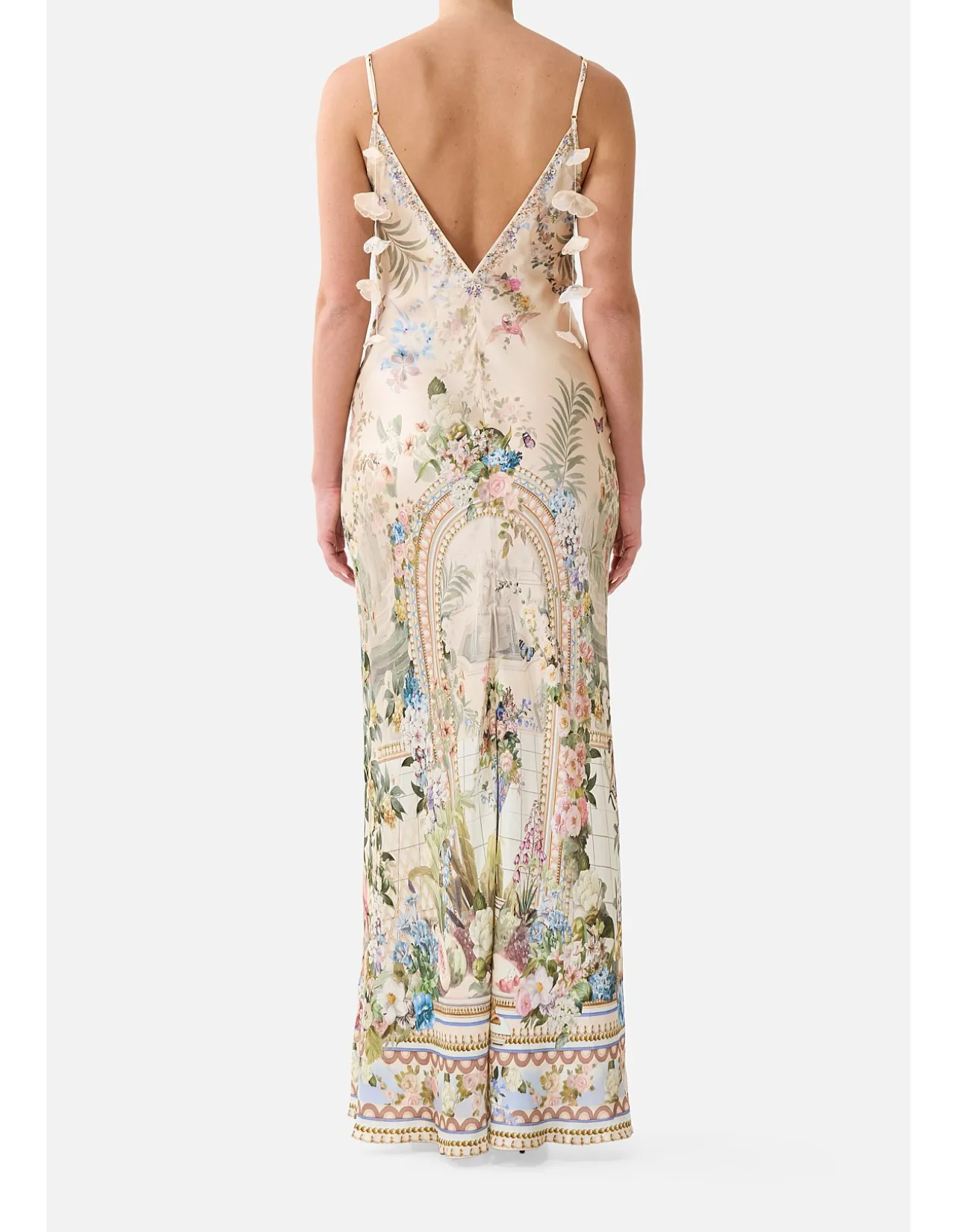 V NECK FULL LENGTH BIAS SLIP DRESS