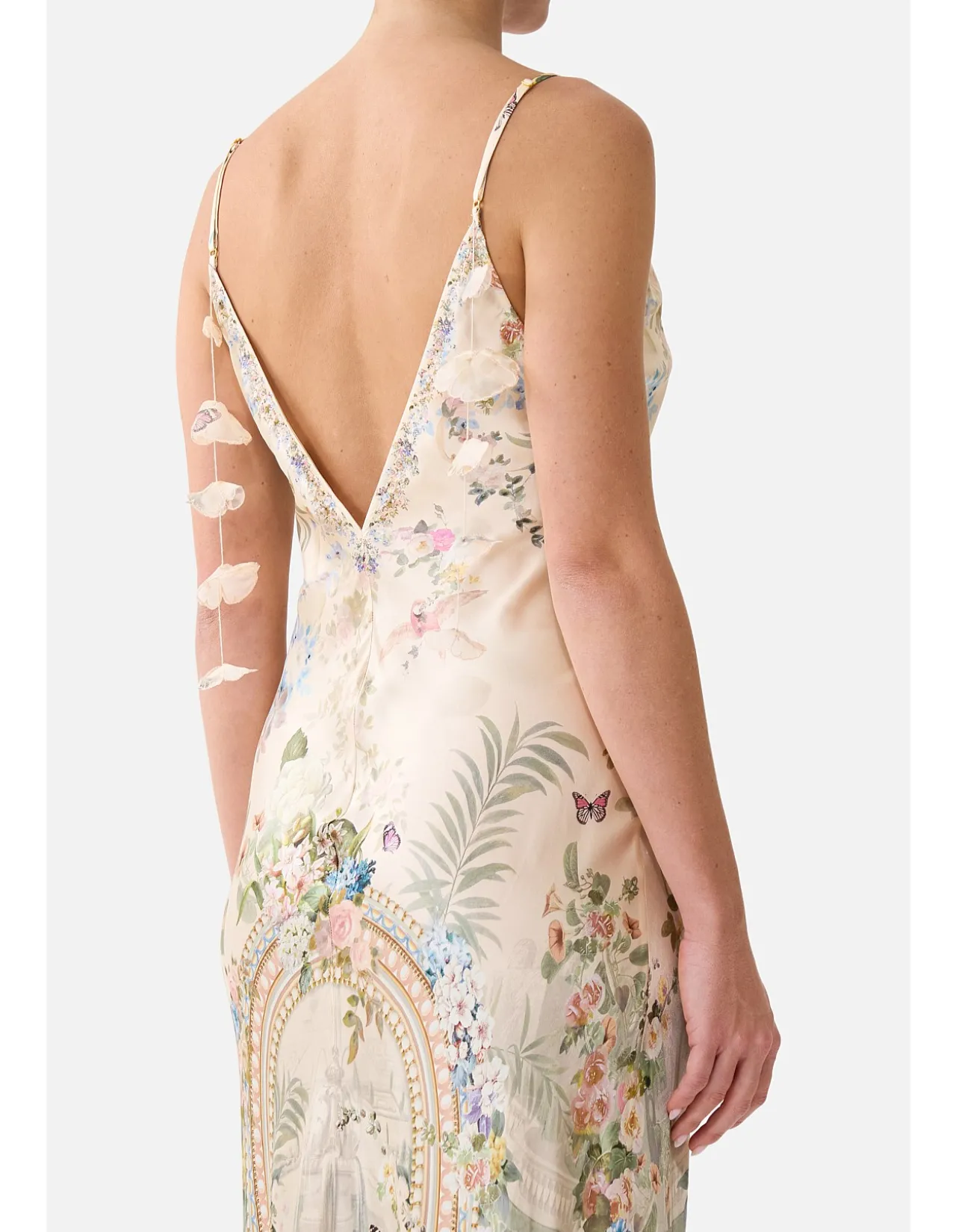V NECK FULL LENGTH BIAS SLIP DRESS