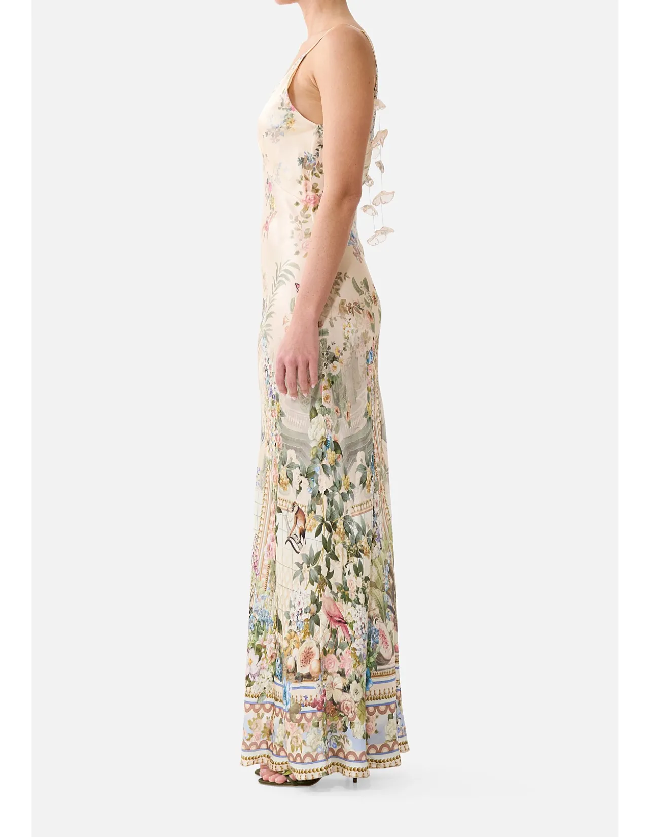 V NECK FULL LENGTH BIAS SLIP DRESS