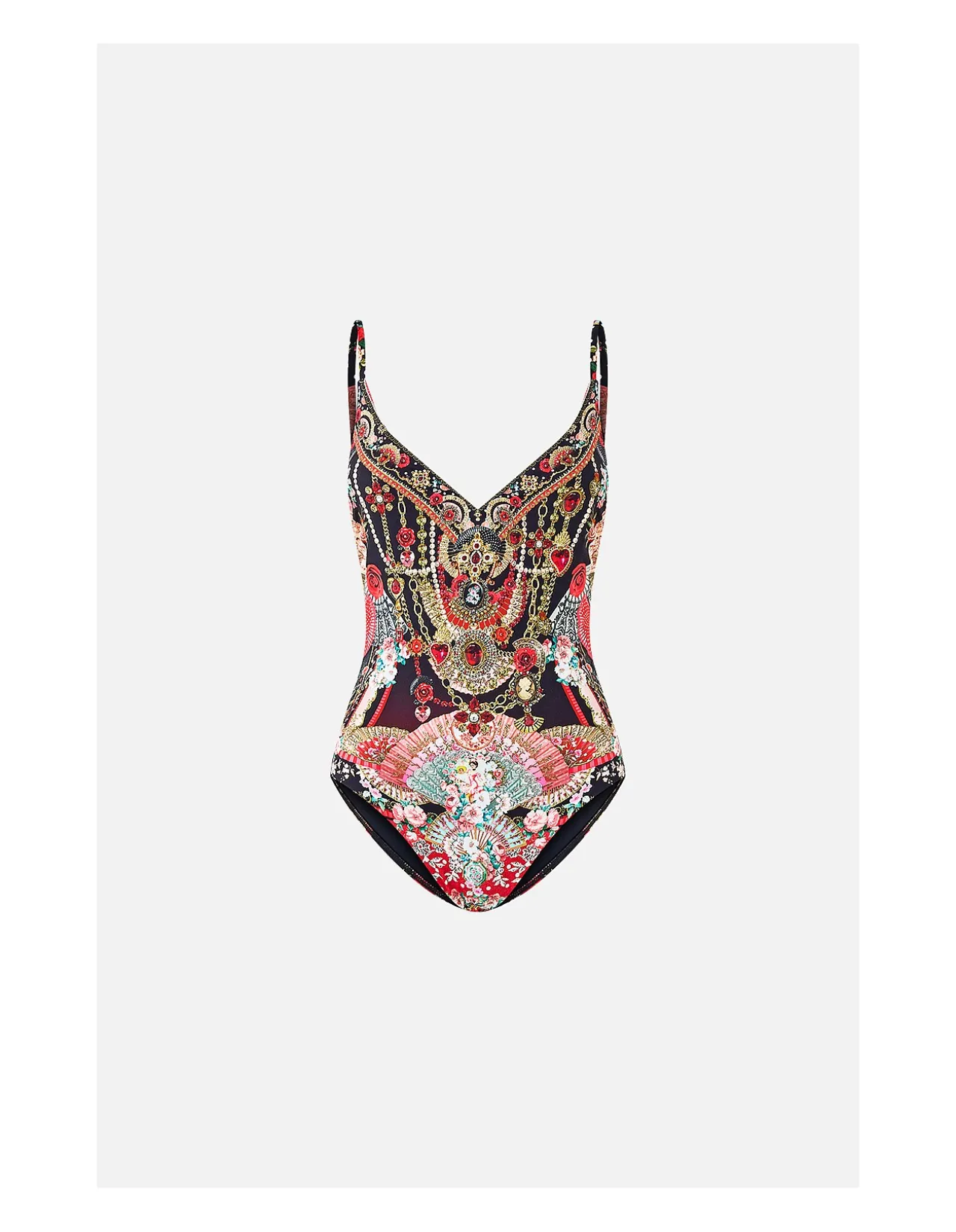 V NECK UNDERWIRE ONE PIECE W BACK CLOSURE