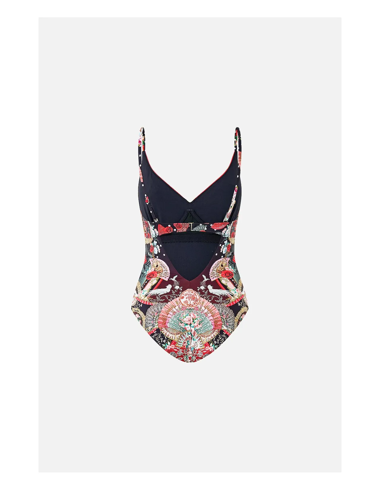 V NECK UNDERWIRE ONE PIECE W BACK CLOSURE