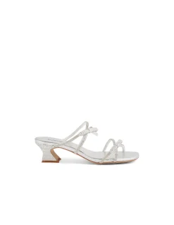 Valencia Crystal Bow Strap Heeled Sandals