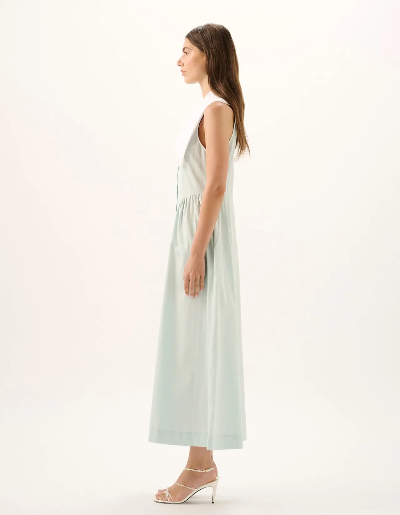 Valentina Ocean Spritz Cotton Maxi Shirt Dress