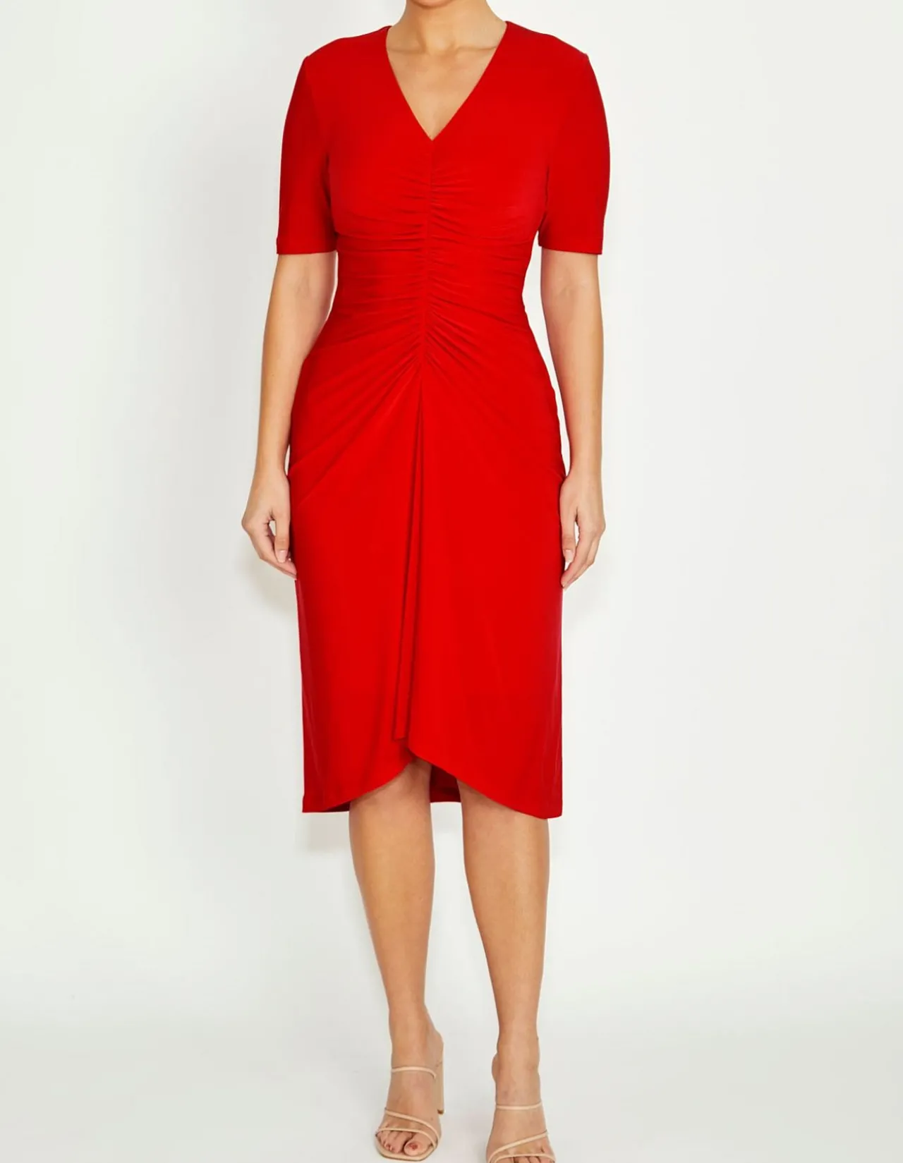 VALENTINA VERMILION JERSEY DRESS