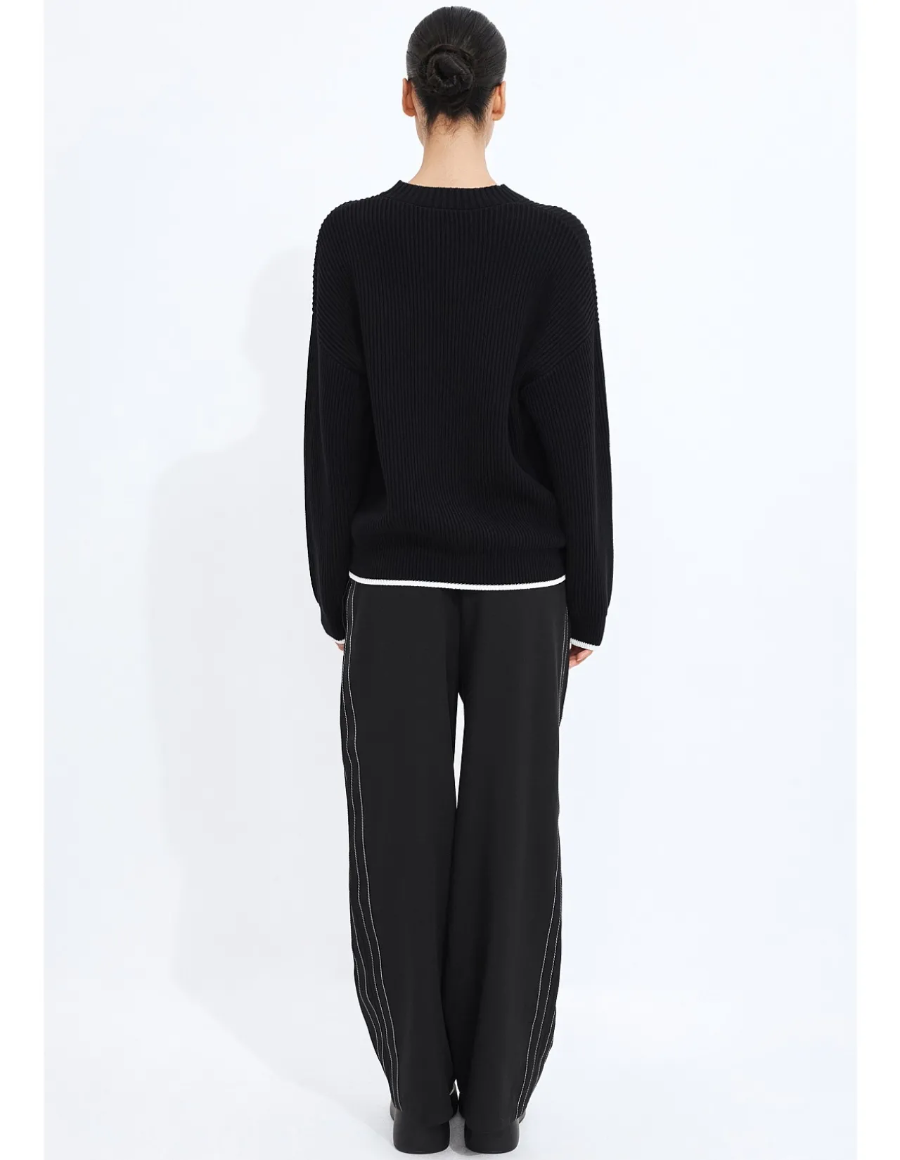 Varsity Logo Rib Oversized Cotton Knit Jumper