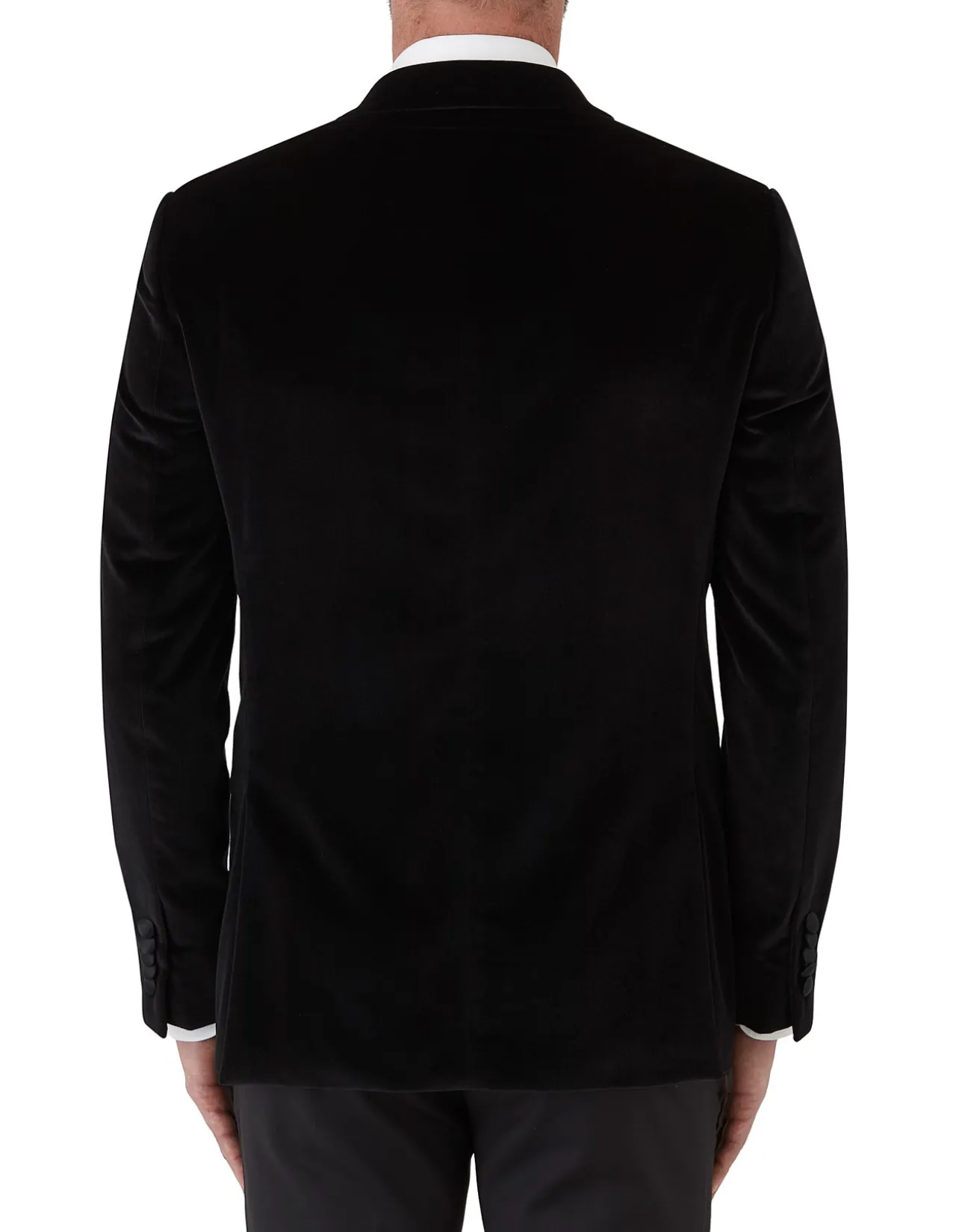 VELVET JACKET WITH SATIN PEAK LABEL