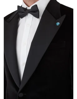 VELVET JACKET WITH SATIN PEAK LABEL