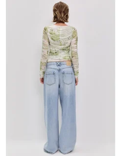 Verdant Print Mesh Top