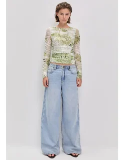 Verdant Print Mesh Top