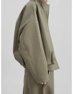 VEREN FAUX LEATHER BOMBER JACKET