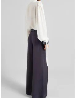 VERLIN CHIFFON TIE CUFF BU SHIRT