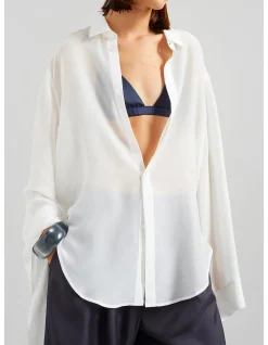 VERLIN CHIFFON TIE CUFF BU SHIRT