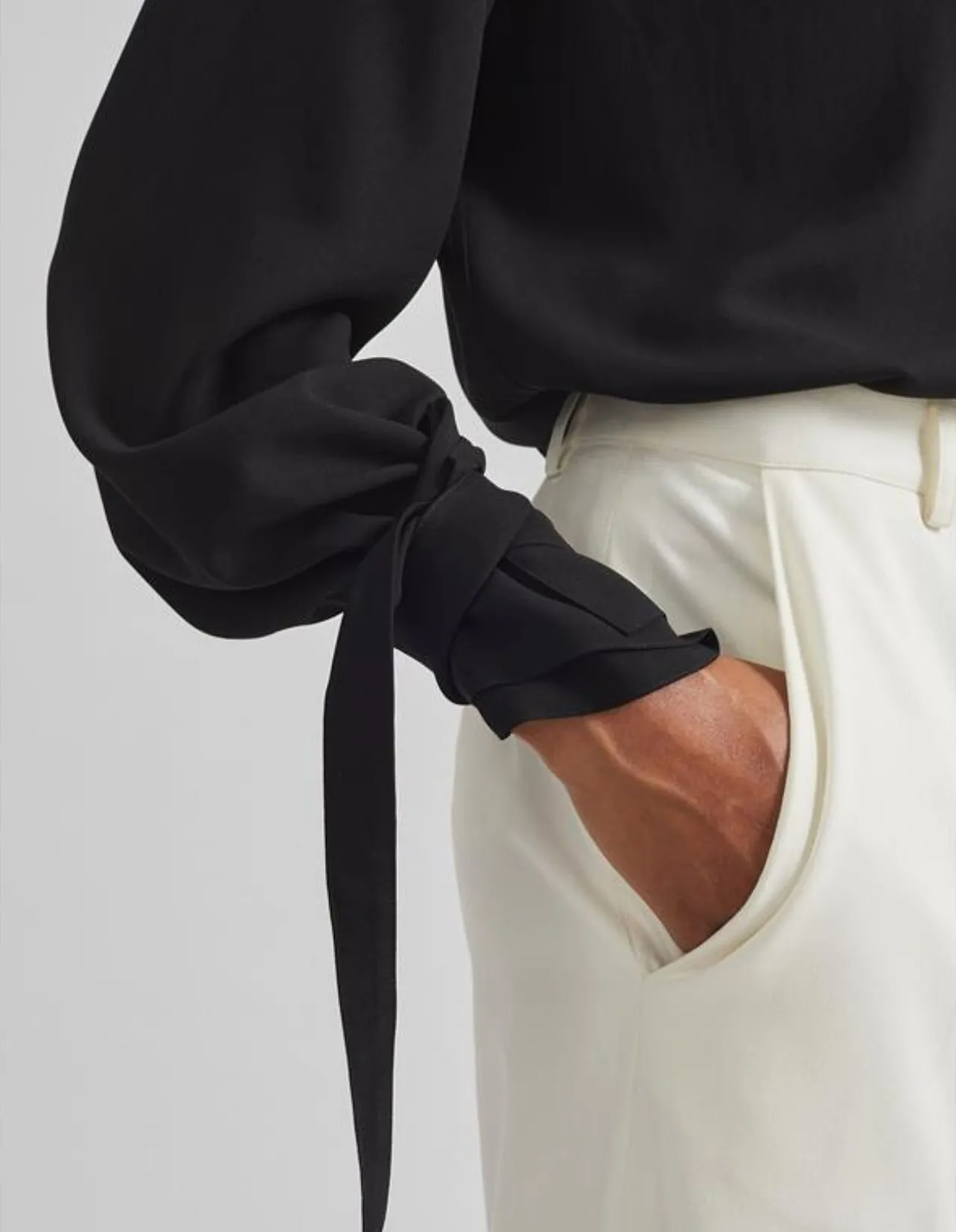 VERLIN SHEER TIE CUFF BU SHIRT