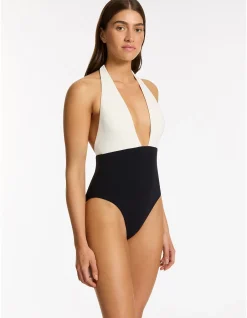 Versa Rib Plunge One Piece Swimsuit