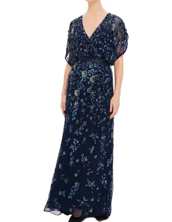 V NECK BLOUSON GOWN