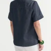 V-NECK DENIM TOP