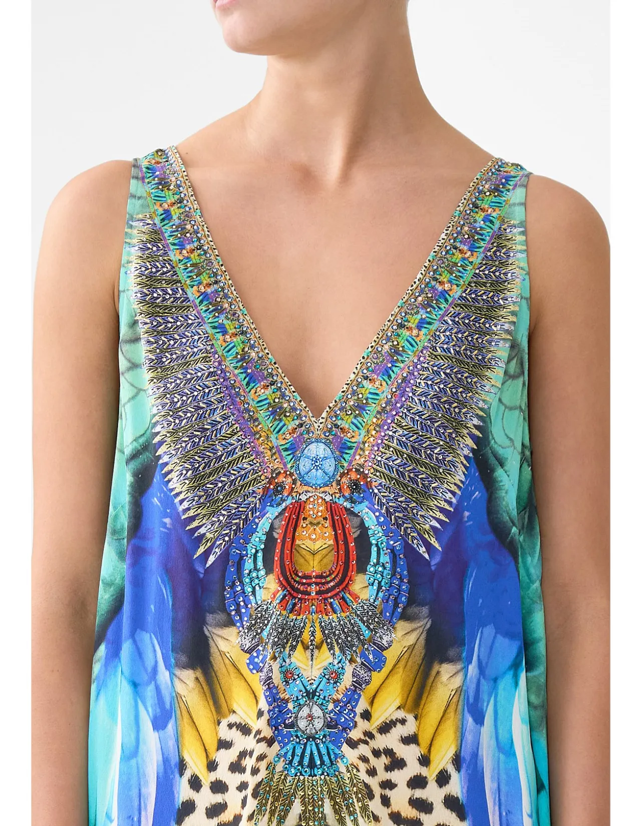 V NECK FLARED JUMPSUIT