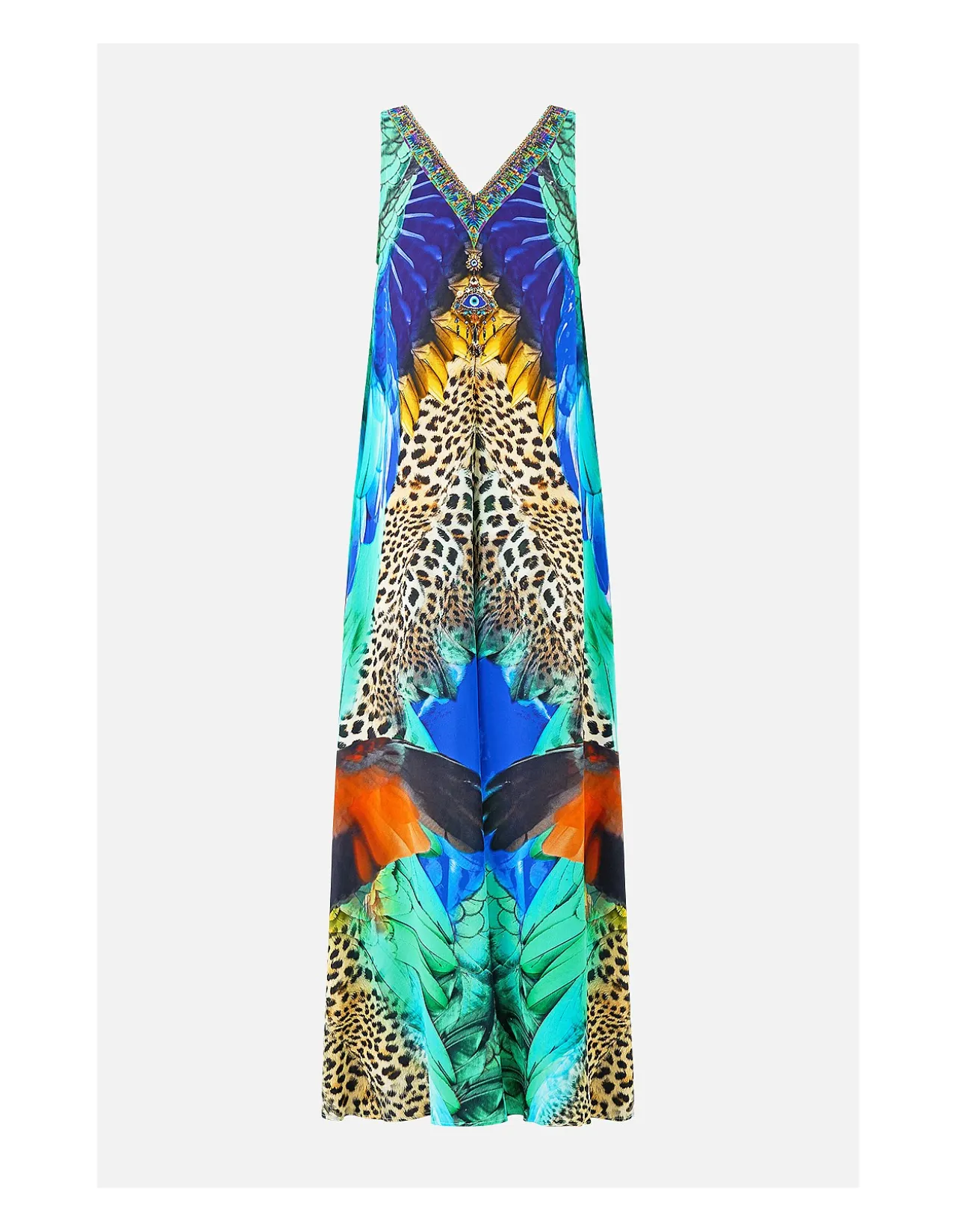 V NECK FLARED JUMPSUIT