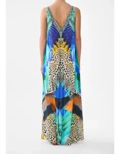 V NECK FLARED JUMPSUIT