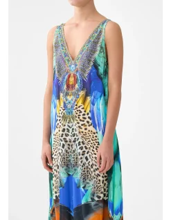 V NECK FLARED JUMPSUIT