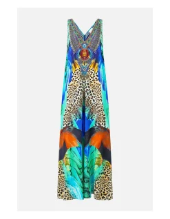V NECK FLARED JUMPSUIT