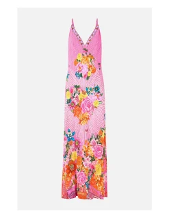 V-NECK FULL LENGTH BIAS SLIP DRESS