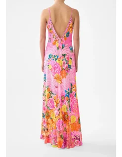 V-NECK FULL LENGTH BIAS SLIP DRESS