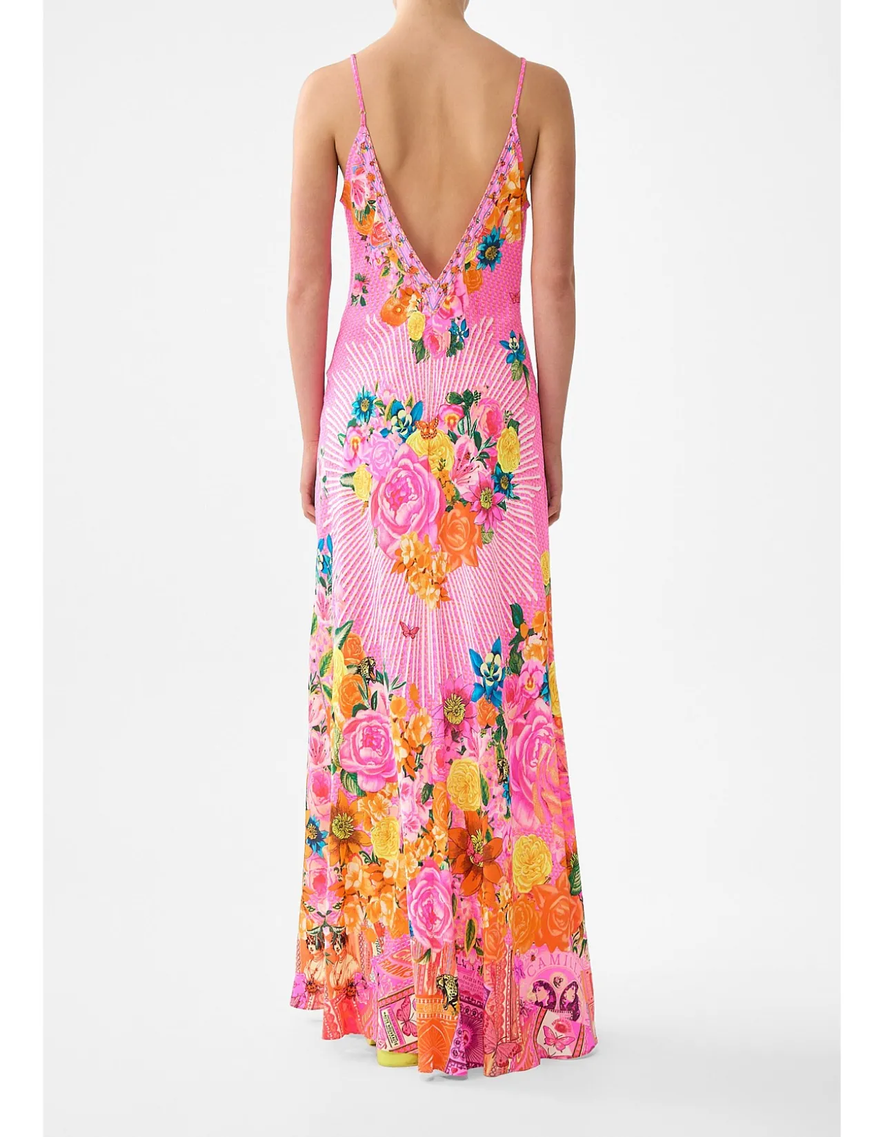 V-NECK FULL LENGTH BIAS SLIP DRESS