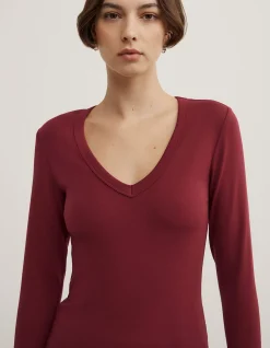 V-Neck Long Sleeve Top