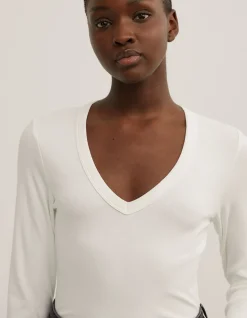V-Neck Long Sleeve Top