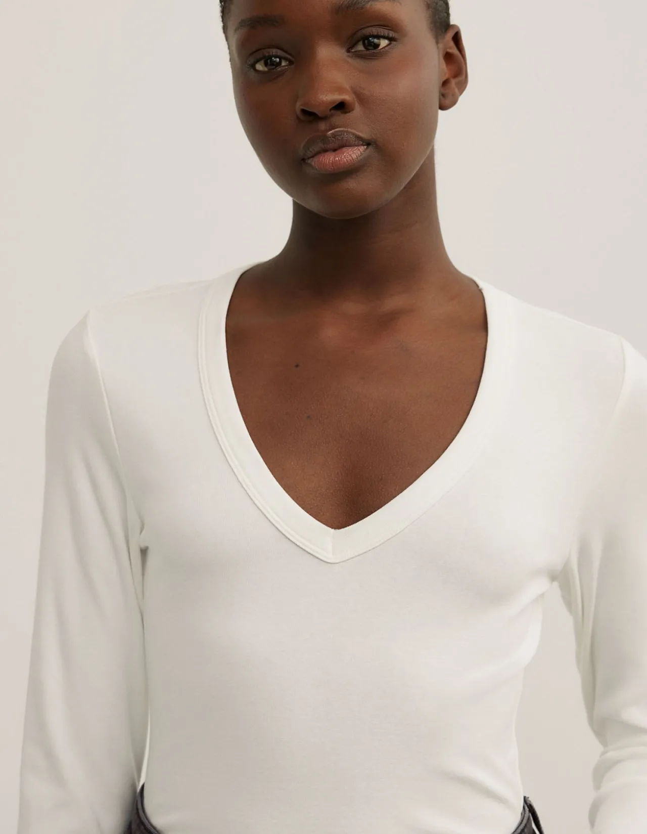 V-Neck Long Sleeve Top