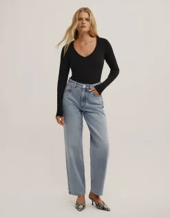 V-Neck Long Sleeve Top