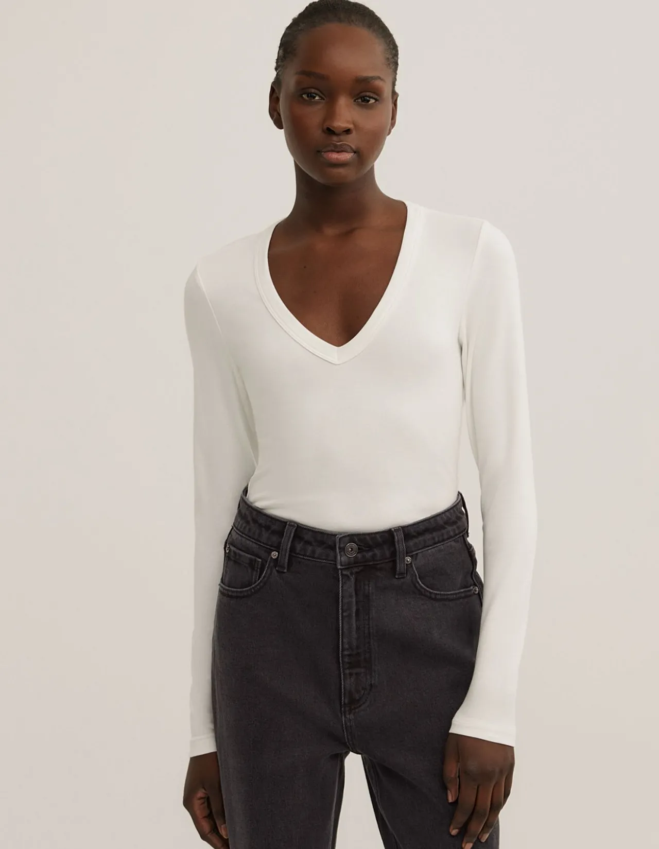 V-Neck Long Sleeve Top