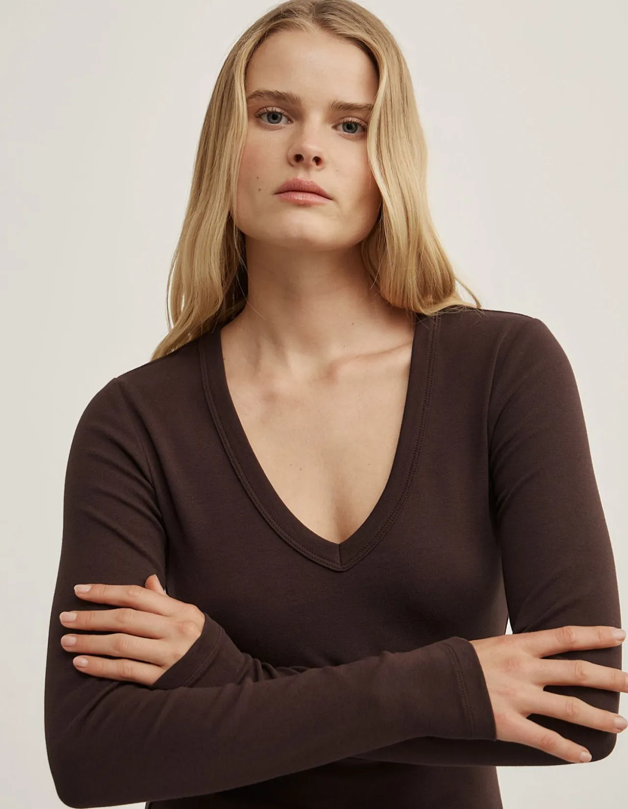 V-Neck Long Sleeve Top