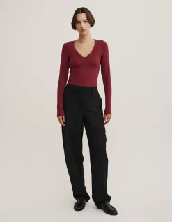 V-Neck Long Sleeve Top