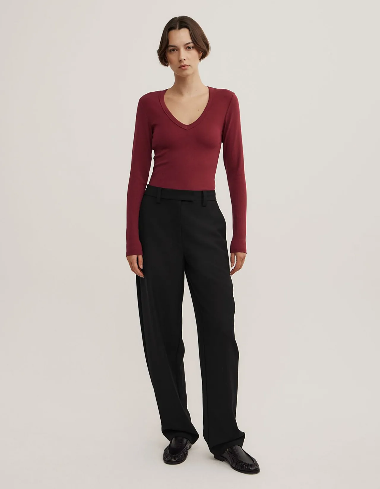 V-Neck Long Sleeve Top