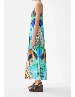 V NECK MIDI SLIP DRESS