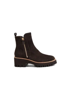 Wader Twin Zip Suede Lug Sole Ankle Boots