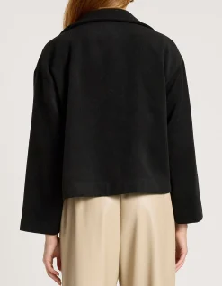 Wanderer Wool Look Cropped Button Jacket