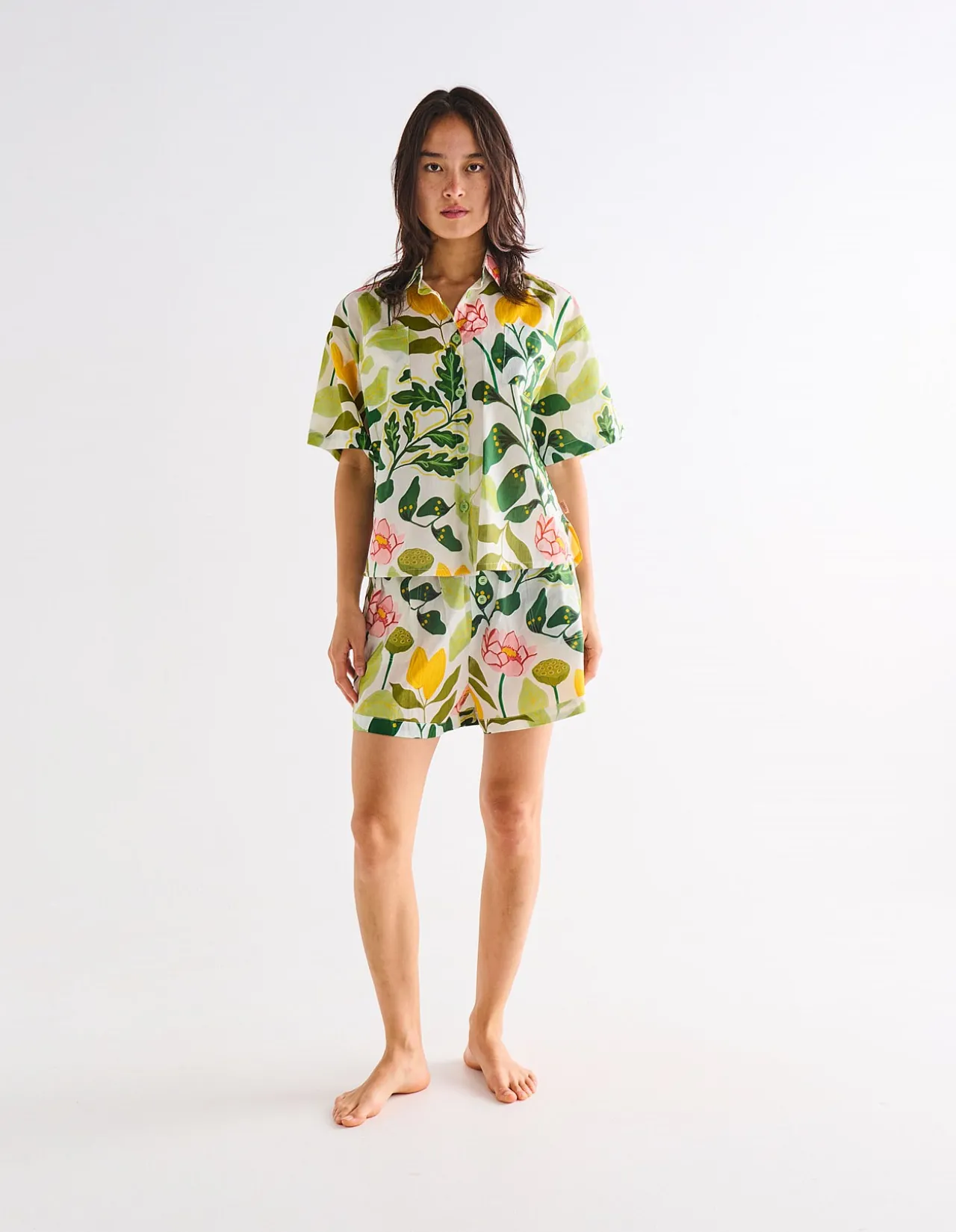 Wander Organic Cotton Short Sleeve Shirt & Short Pyjama Set