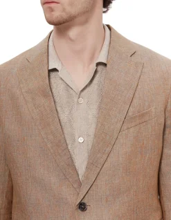 Washed Linen Blazer Mustard