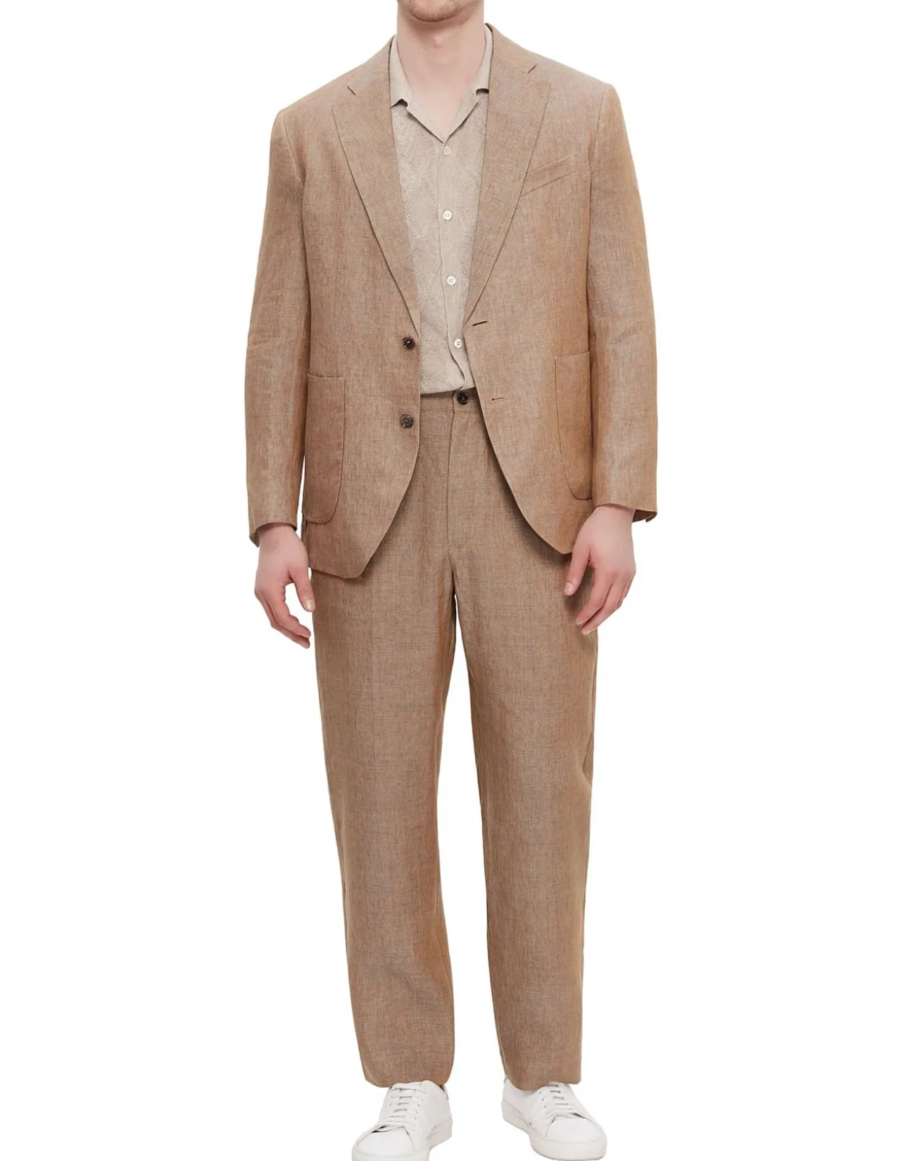 Washed Linen Blazer Mustard