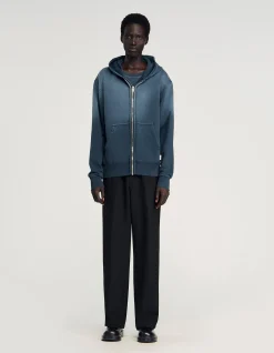 Washed Zip Hoodie Sweatshirt