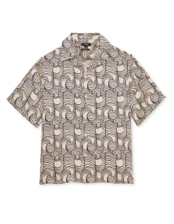 WAVE PRINTED CUBAN SHIRT